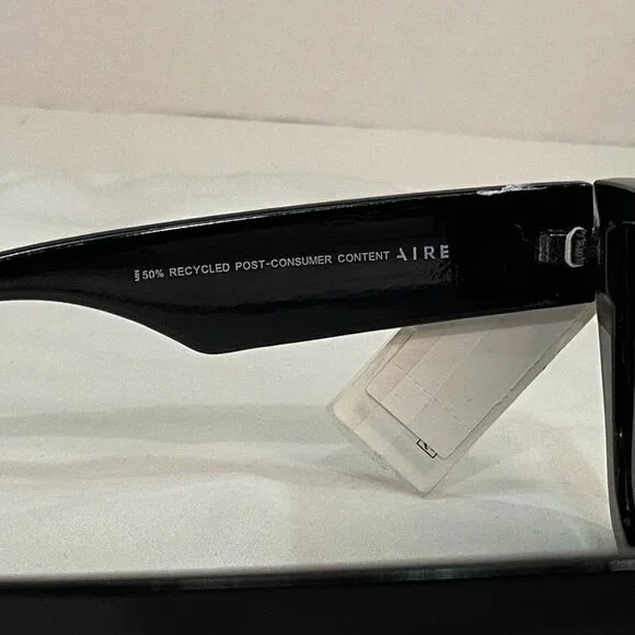 Aire Haedus Oversized Square Cat-Eye Sunglasses Black Smoke Mono NWT - Picture 2 of 15